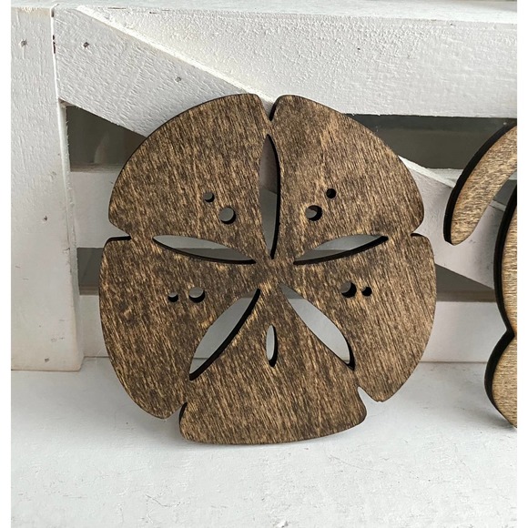 Set of 4 Handmade Coastal Inspired Beach Themed Coasters (CSC) - Picture 2 of 6